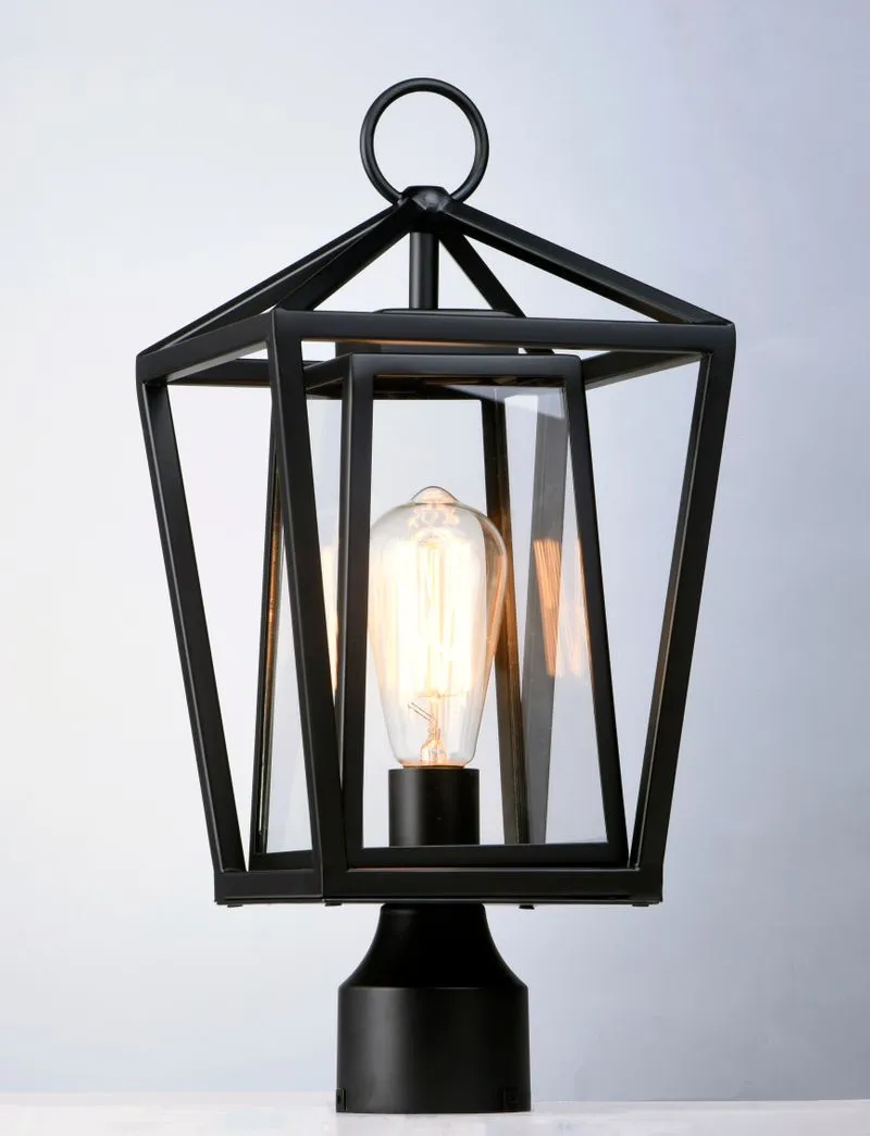 Artisan 17.25" Single Light Outdoor Post Lantern in Black