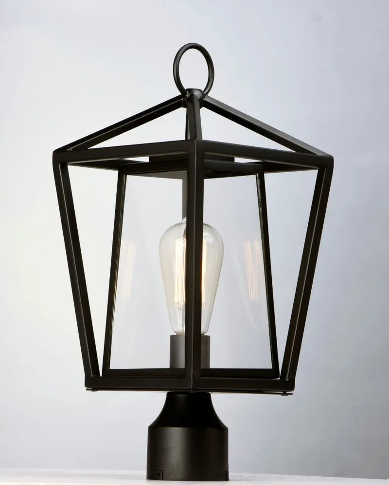 Artisan 17.25" Single Light Outdoor Post Lantern in Black