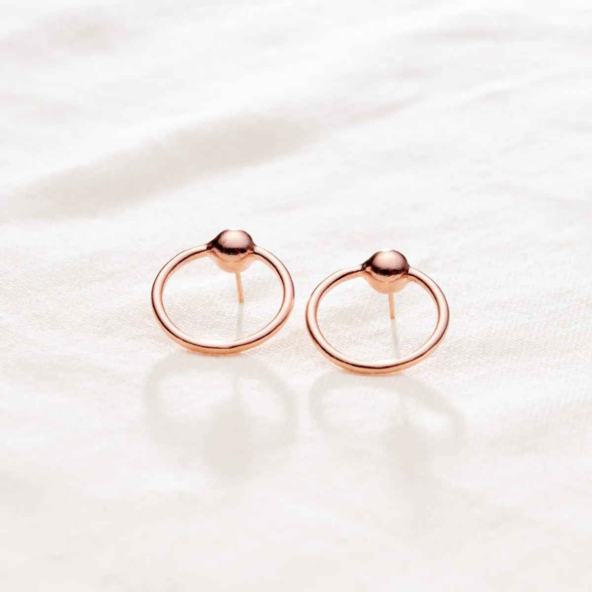 Ball Hoop Stud Earrings