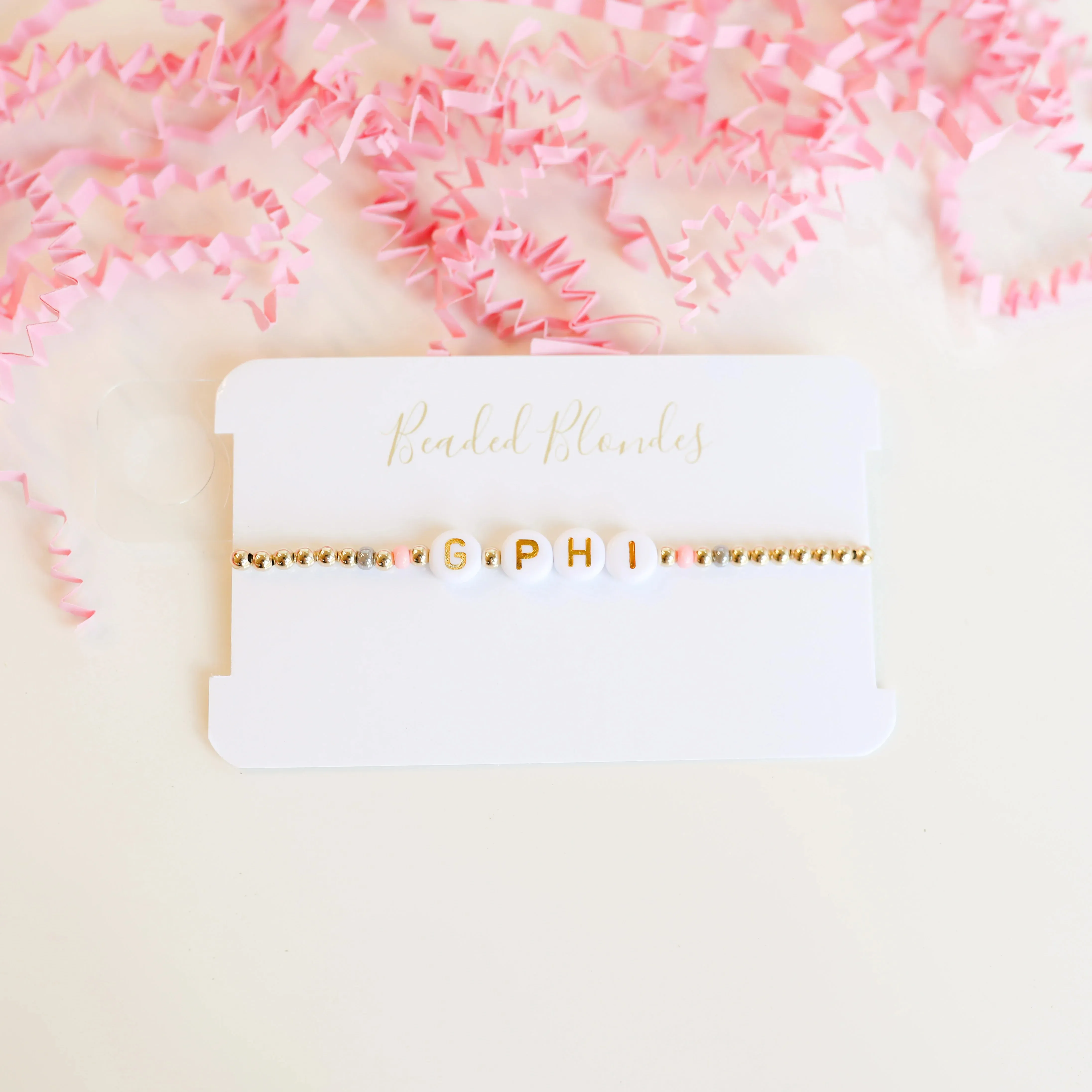 Beaded Blondes | Gamma Phi Color Sorority Bracelet