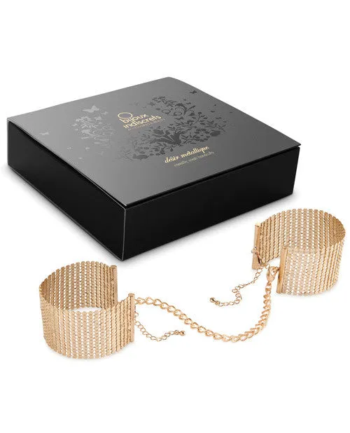 Bijoux Indiscrets Desir Metallique Handcuffs - Gold