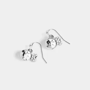 Bling Fish Dangle Earrings - Silver