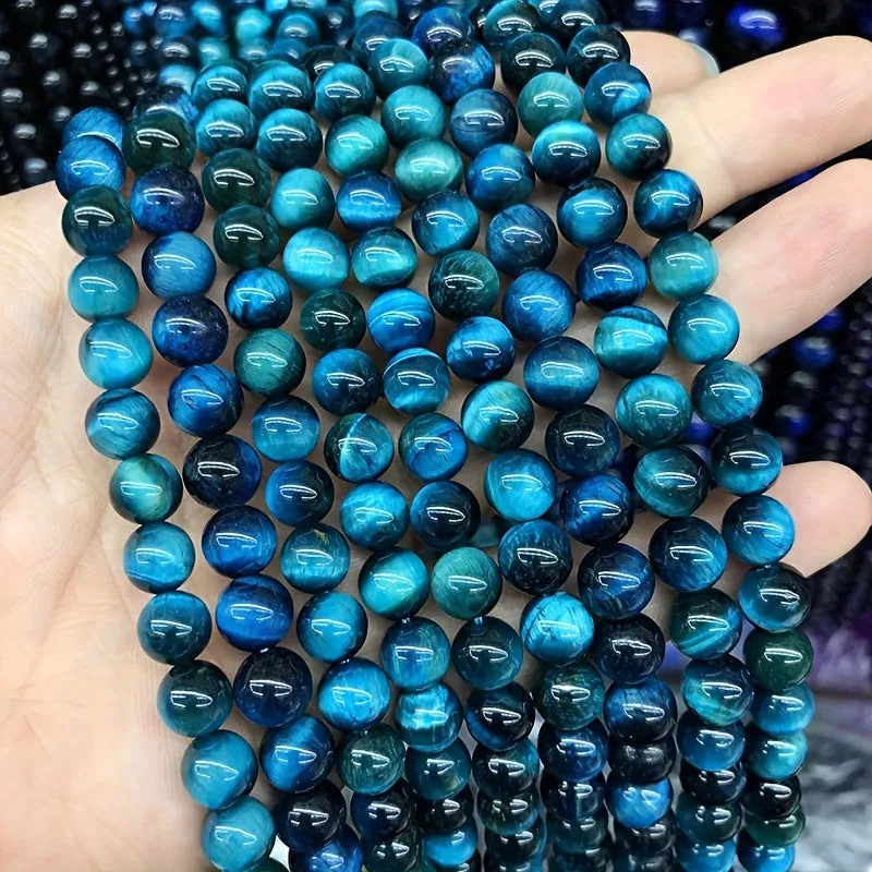 Blue Tiger Eye Stone Beads for DIY Jewelry Making