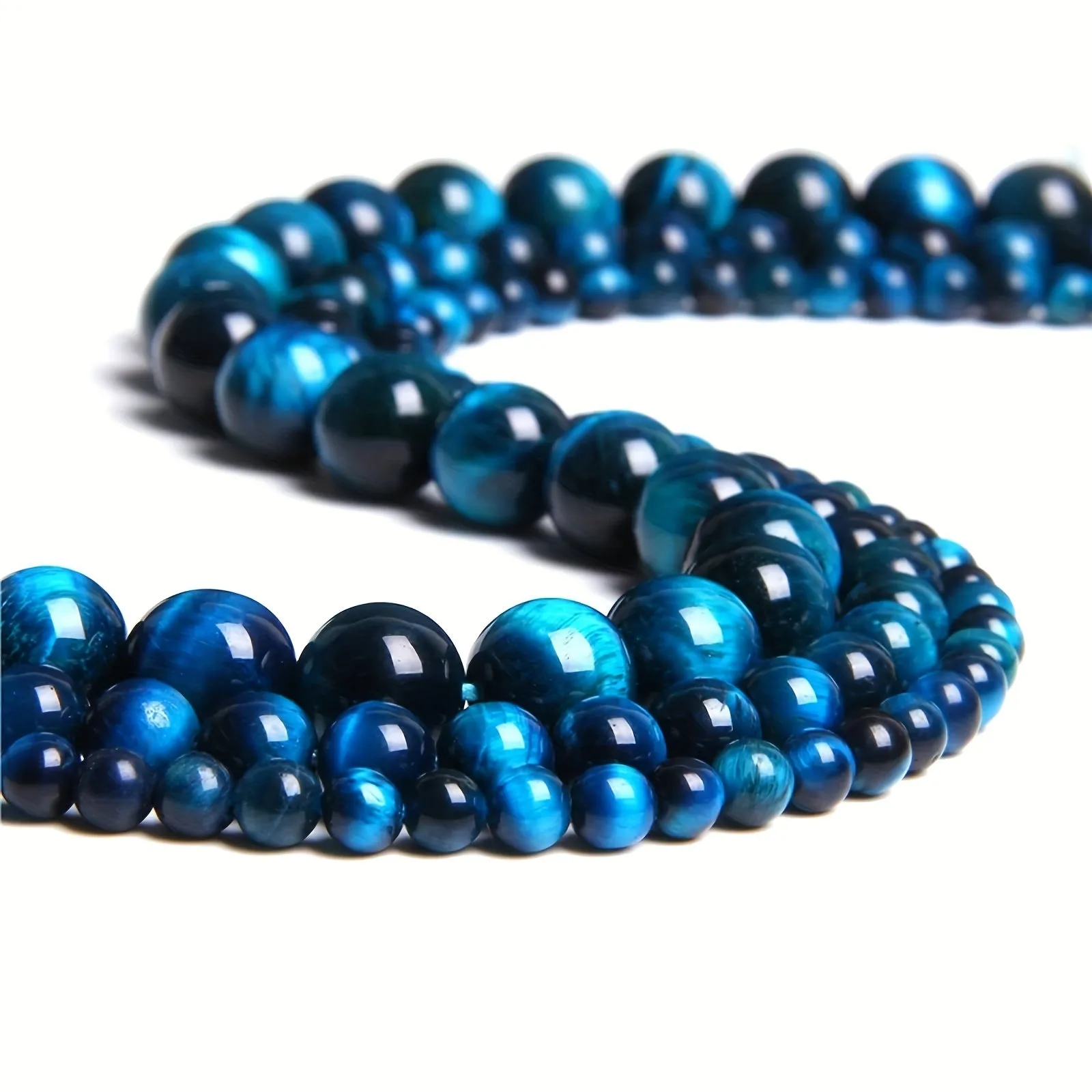 Blue Tiger Eye Stone Beads for DIY Jewelry Making