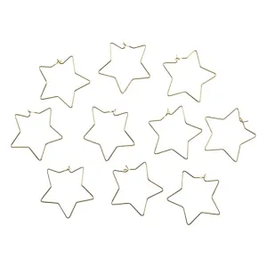 Brass Earring Hook Pendant - Star - 18k Gold Plated - Pkg/10