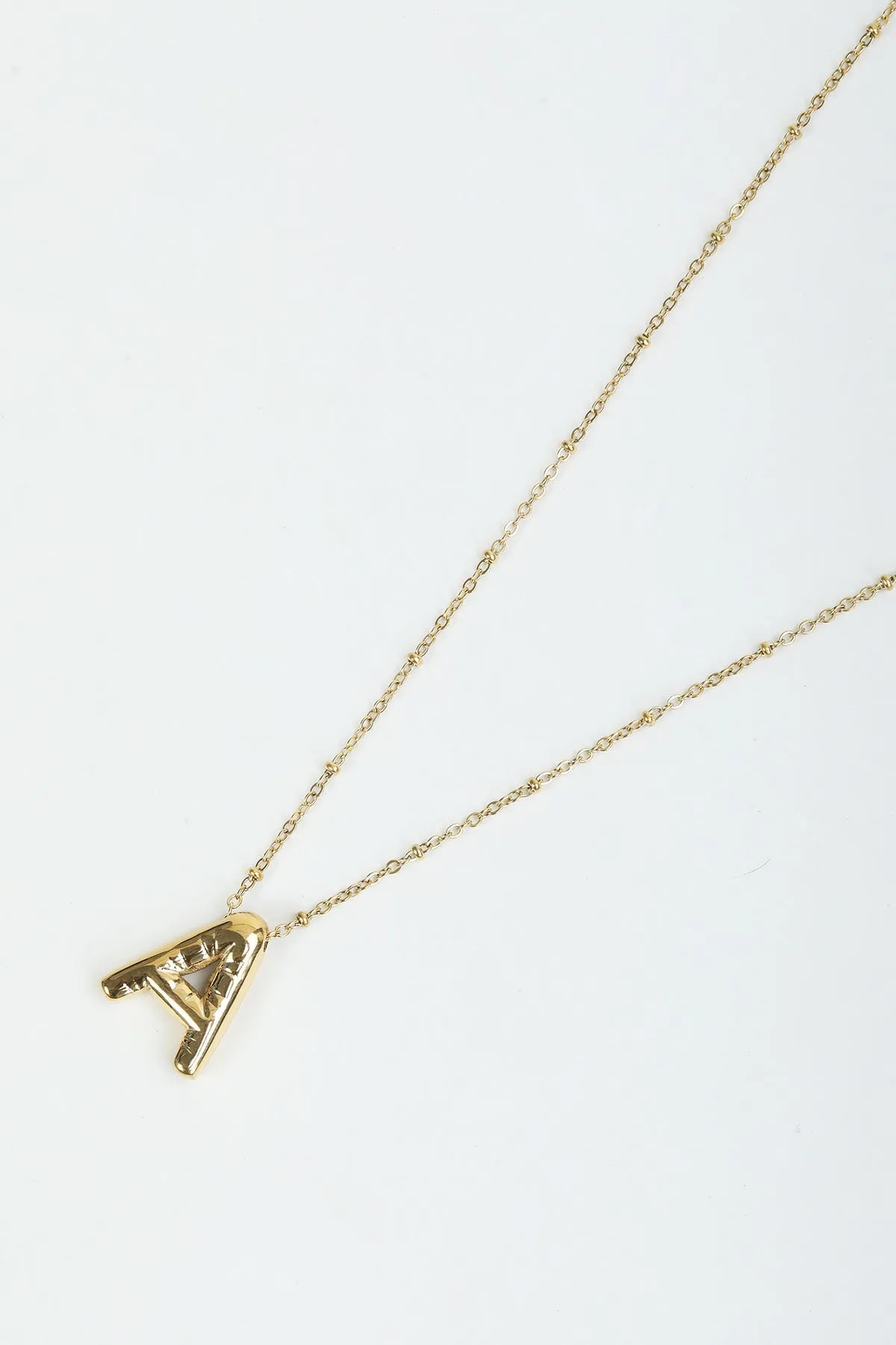 Bubble "A" Gold Initial Necklace