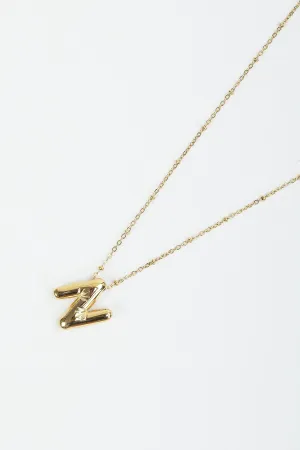 Bubble "N" Gold Initial Necklace