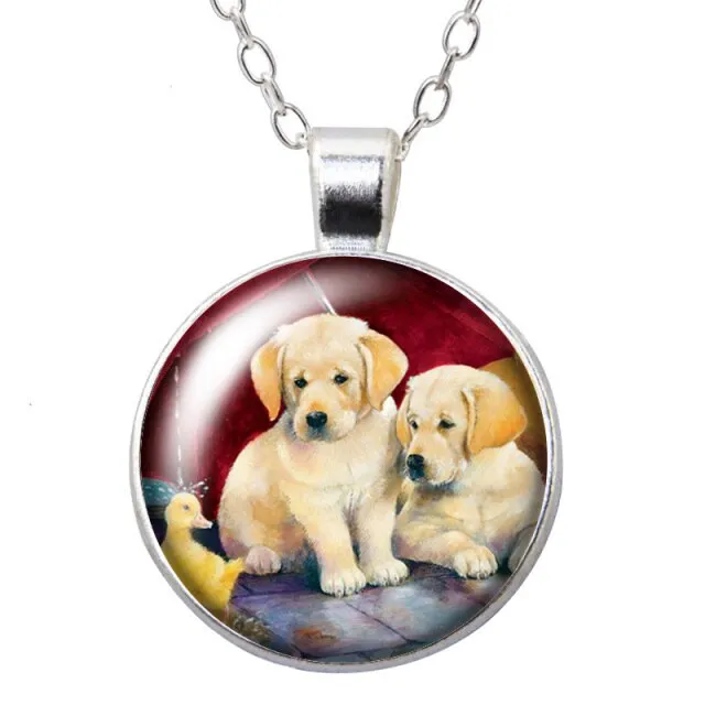 Cartoon Lovely Dogs Love Photo Pendant