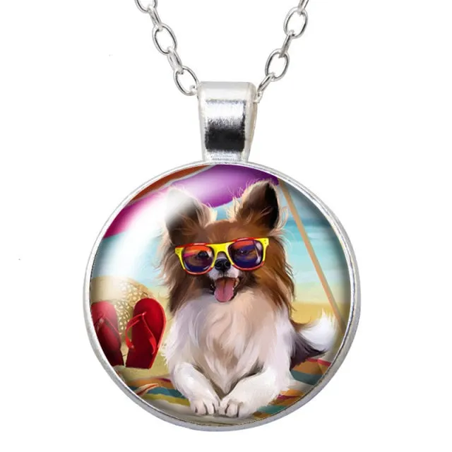 Cartoon Lovely Dogs Love Photo Pendant