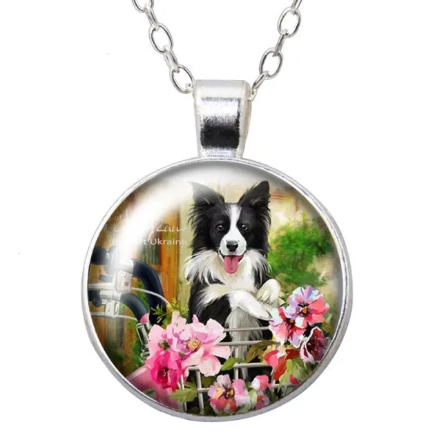 Cartoon Lovely Dogs Love Photo Pendant