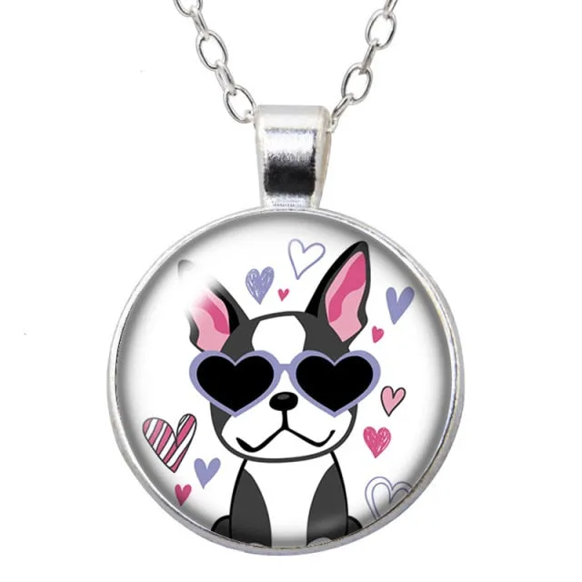 Cartoon Lovely Dogs Love Photo Pendant