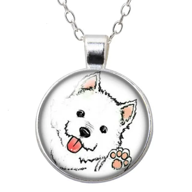 Cartoon Lovely Dogs Love Photo Pendant