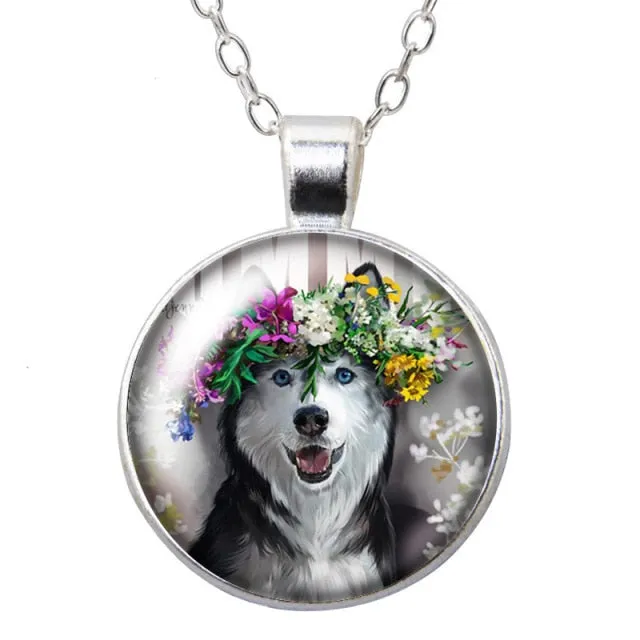 Cartoon Lovely Dogs Love Photo Pendant