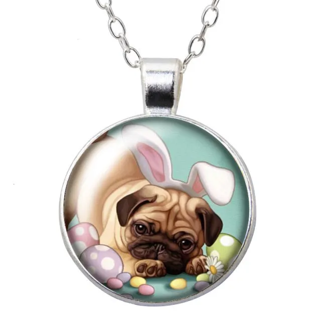 Cartoon Lovely Dogs Love Photo Pendant