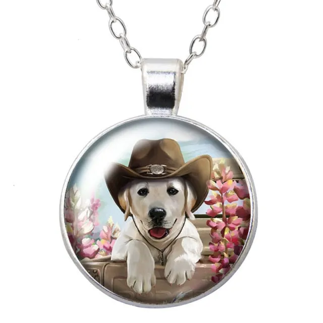 Cartoon Lovely Dogs Love Photo Pendant