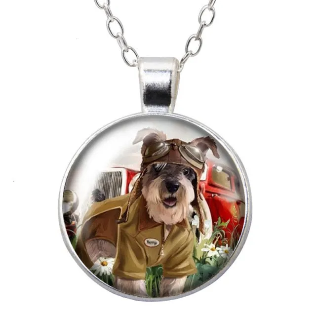 Cartoon Lovely Dogs Love Photo Pendant