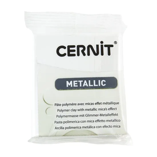 Cernit Metallic Polymer Clay - Pearl White 2oz (56g) block