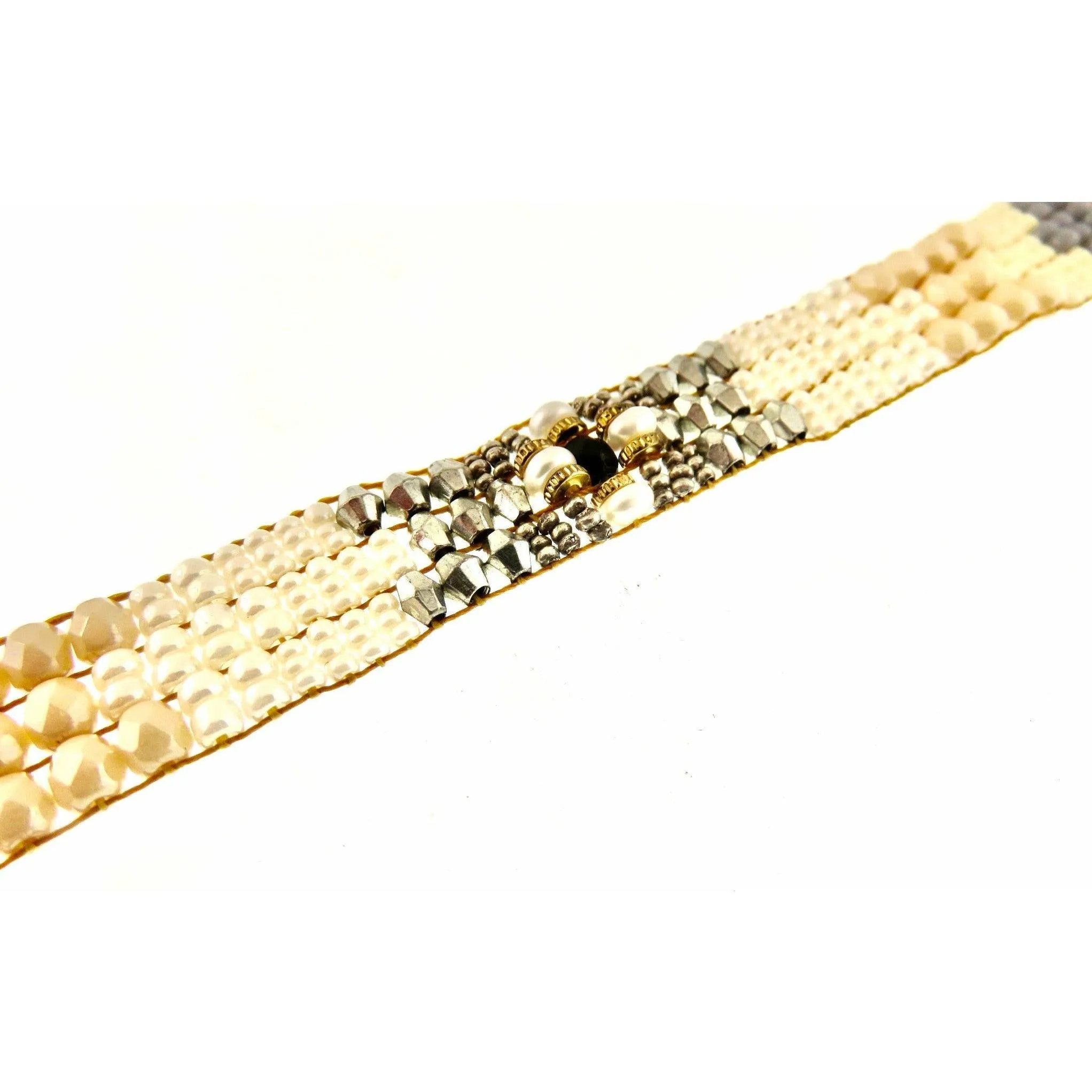 Chili Rose  "Tiny Metallic Pearls " Tiffany  Bracelet- Adonnah Langer