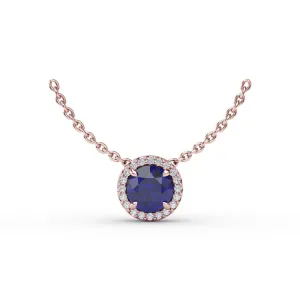 Classic Sapphire and Diamond Pendant Necklace