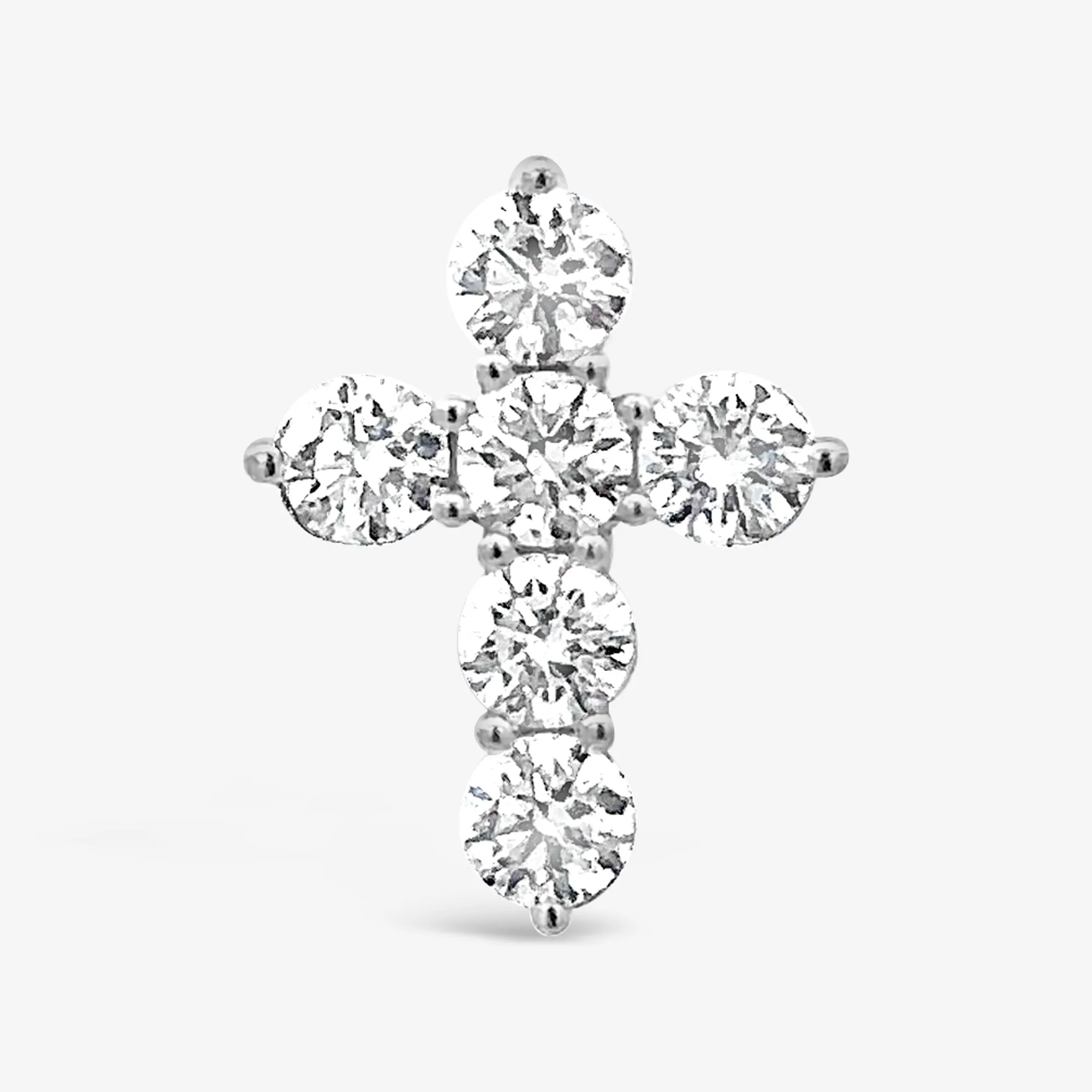 Classic Shared Prong 0.50CT Diamond Petite Cross Necklace