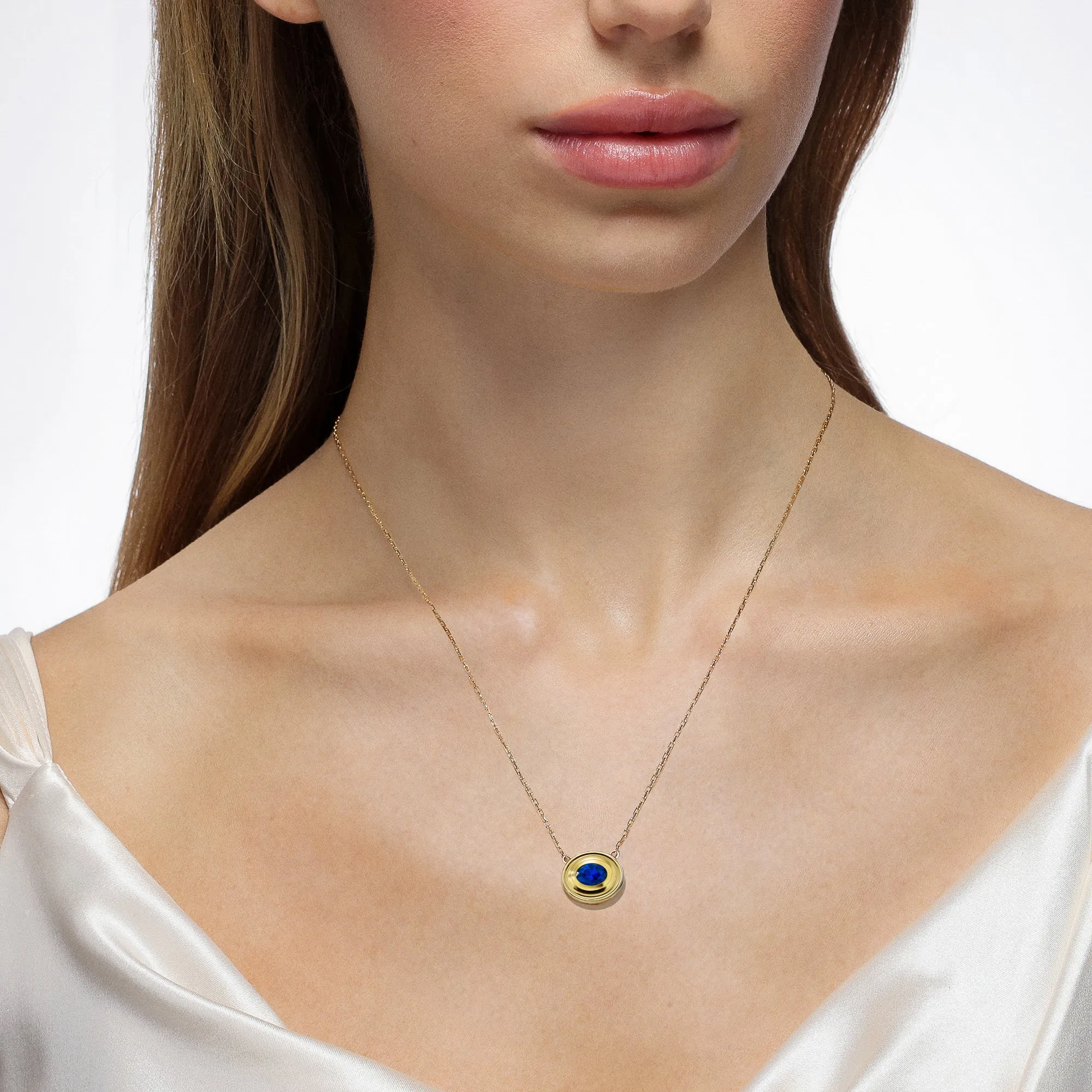 Colosseum Bezel Sapphire Necklace