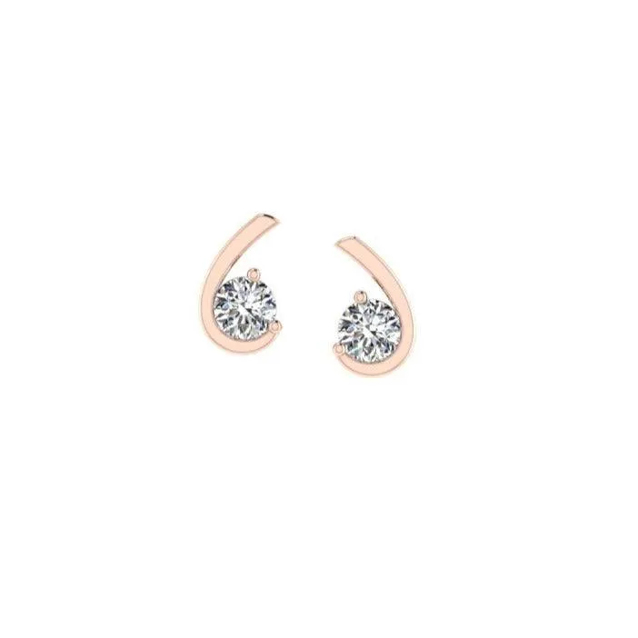 Coma Shaped Diamond Earrings