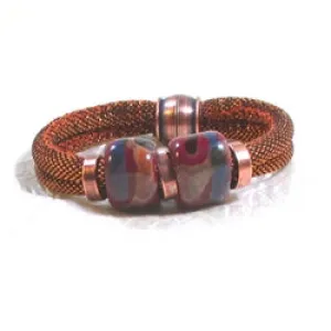 Copper Metallic Cord Fair Trade Bead Bracelet