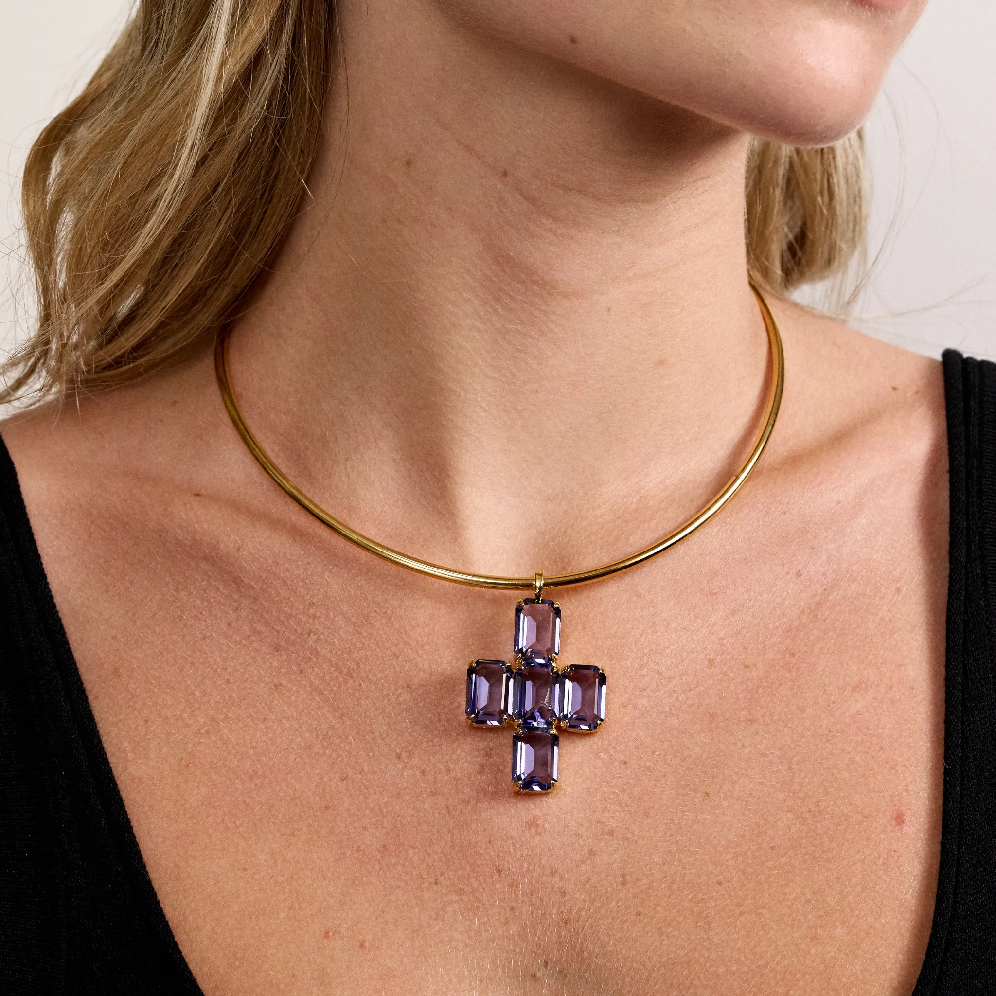 Crisscross Amethyst Pendant