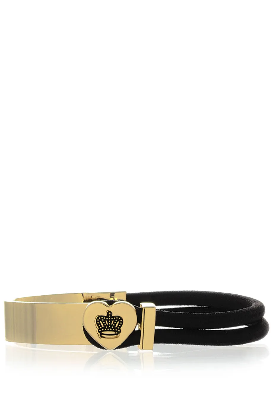 CROWN HEART Black Gold Bracelet