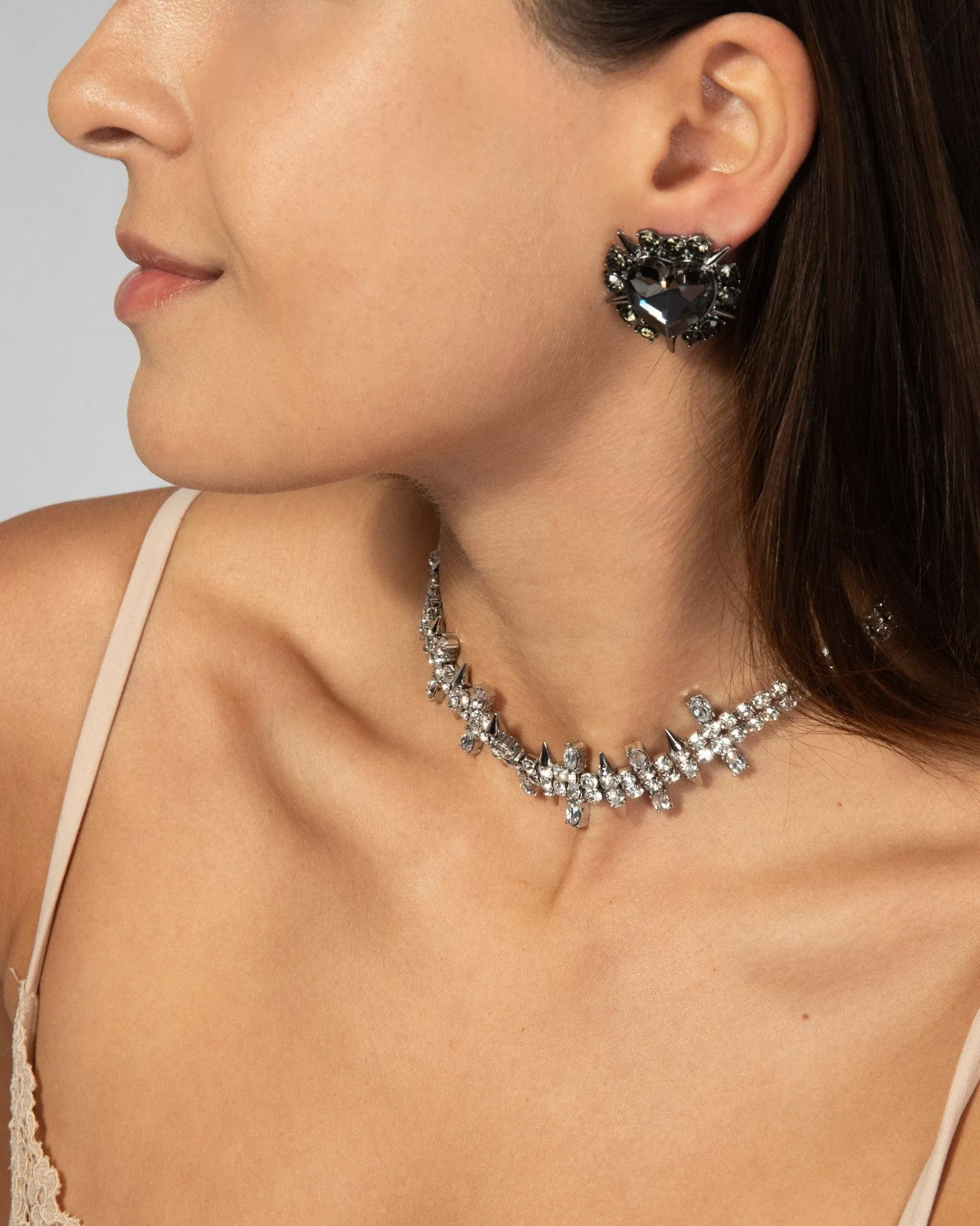 Crystal Spikey Choker Necklace