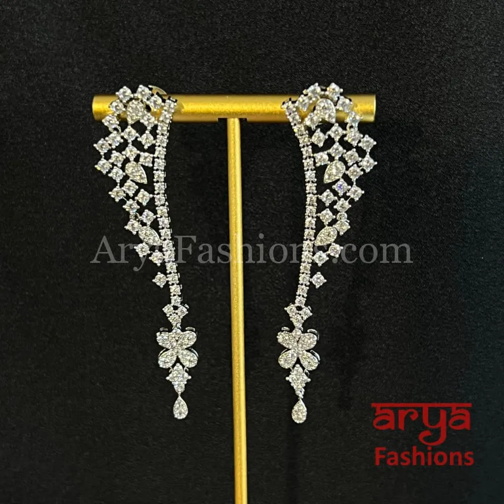 CZ Cocktail Chandbali Earrings