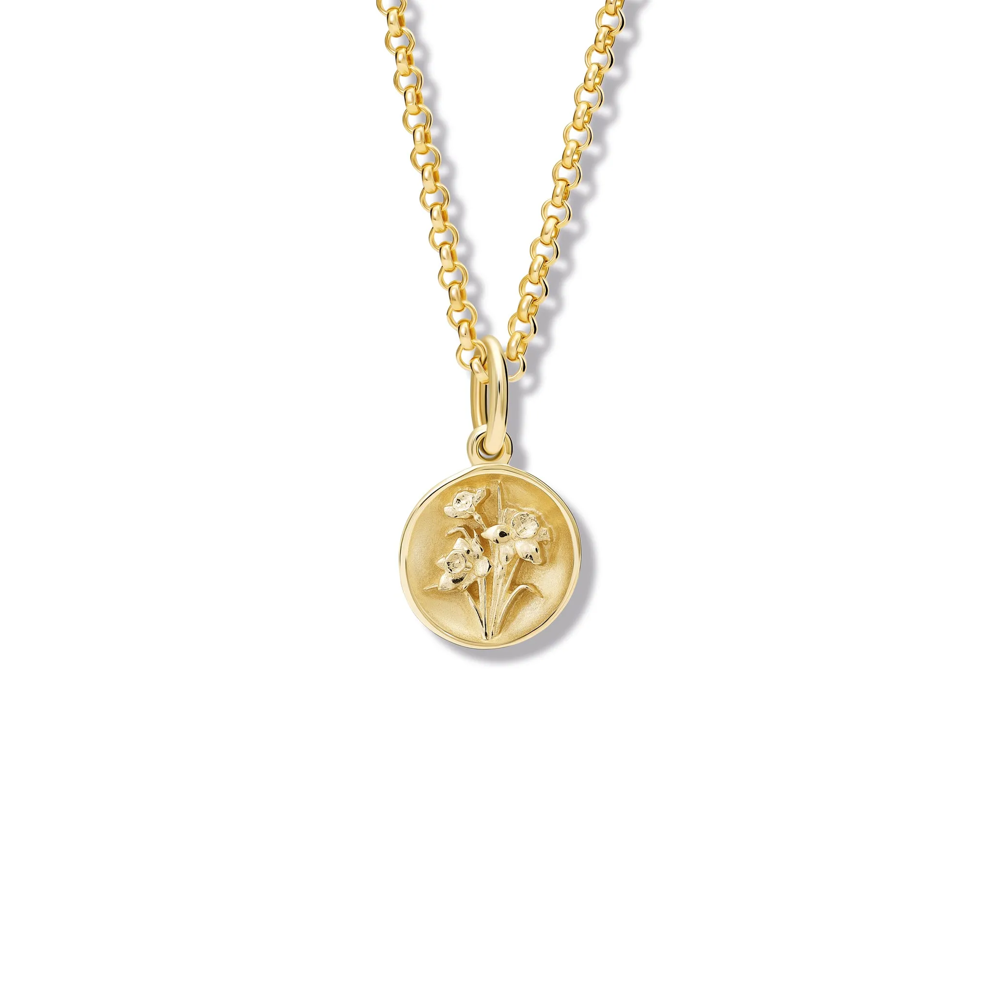 Daffodil Necklace Pendant Yellow Gold