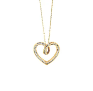 Diamond Heart Pendant Gold P033