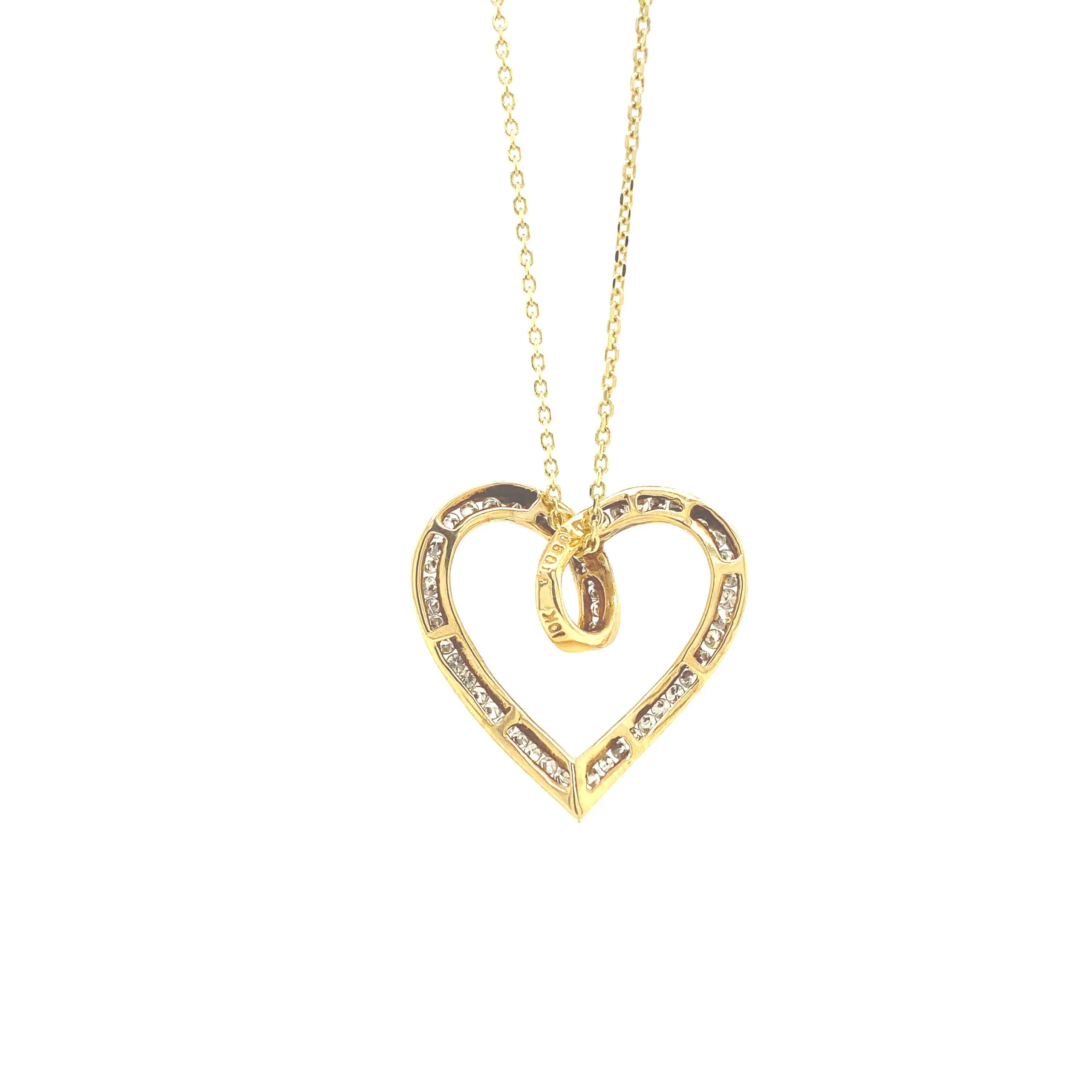 Diamond Heart Pendant Gold P033