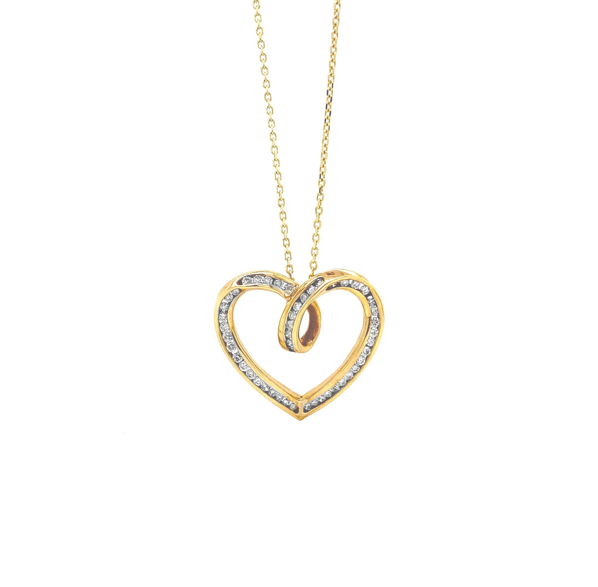 Diamond Heart Pendant Gold P033