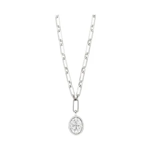 Diamond Paperclip Chain Necklace in White Gold