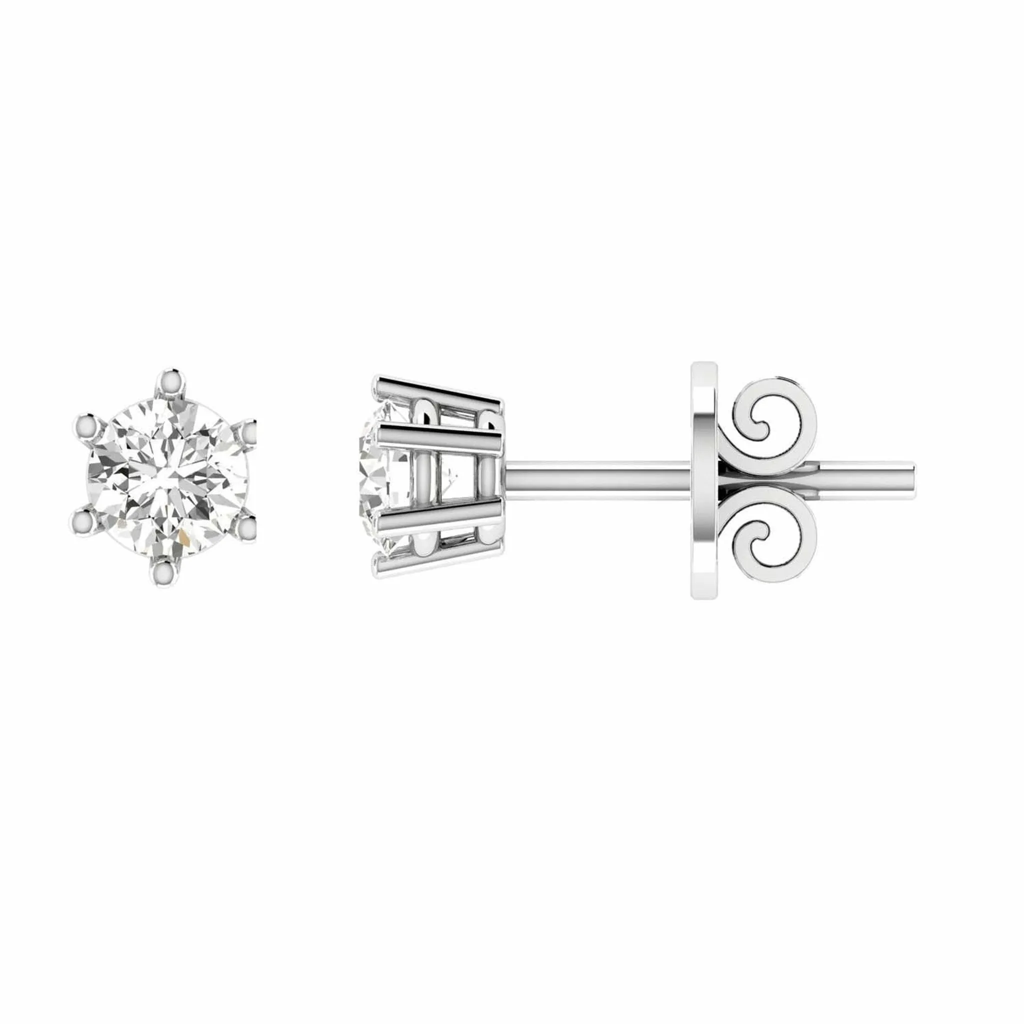 Diamond Stud Earrings With 0.33ct Diamonds In 18K White Gold