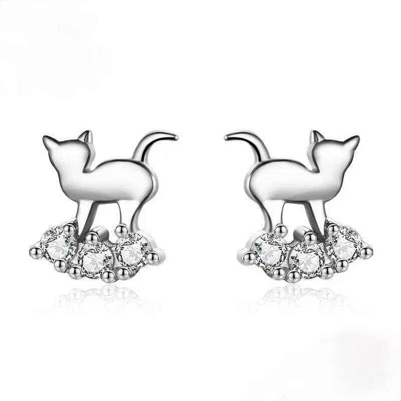 Earrings Kitten S925 Sterling Silver Earrings