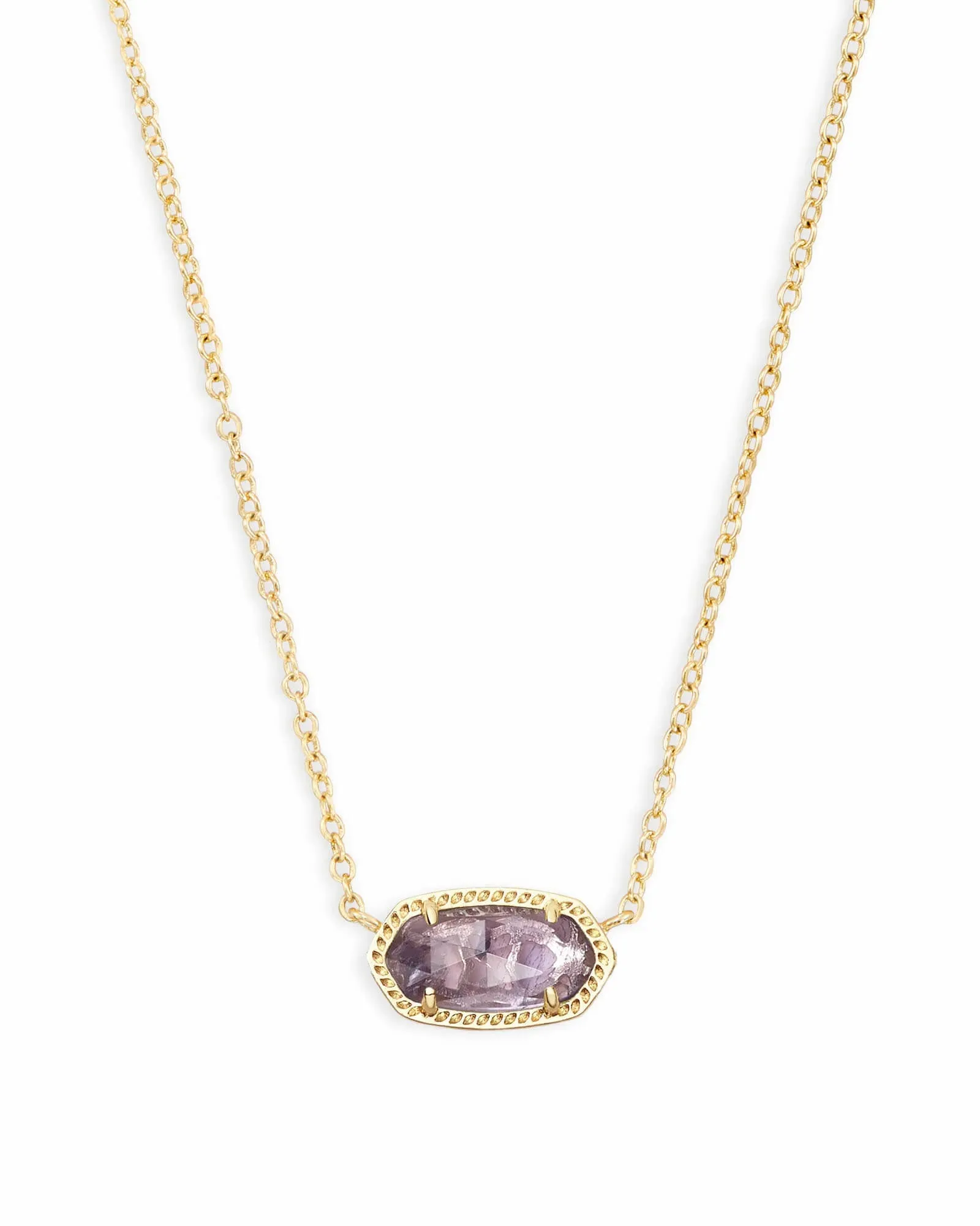 Elisa February Birthday Gold Necklace Amethyst