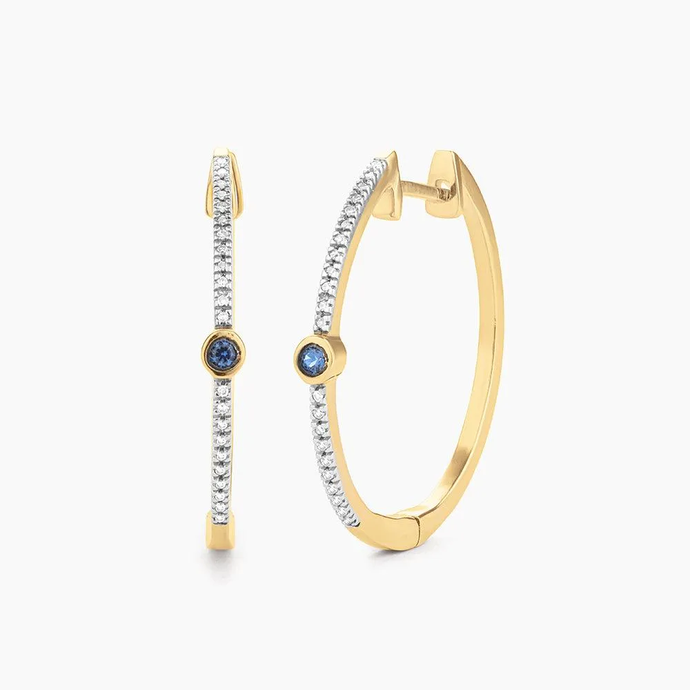 Ella Stein Drop Of Blue Hoop Earrings in Gold