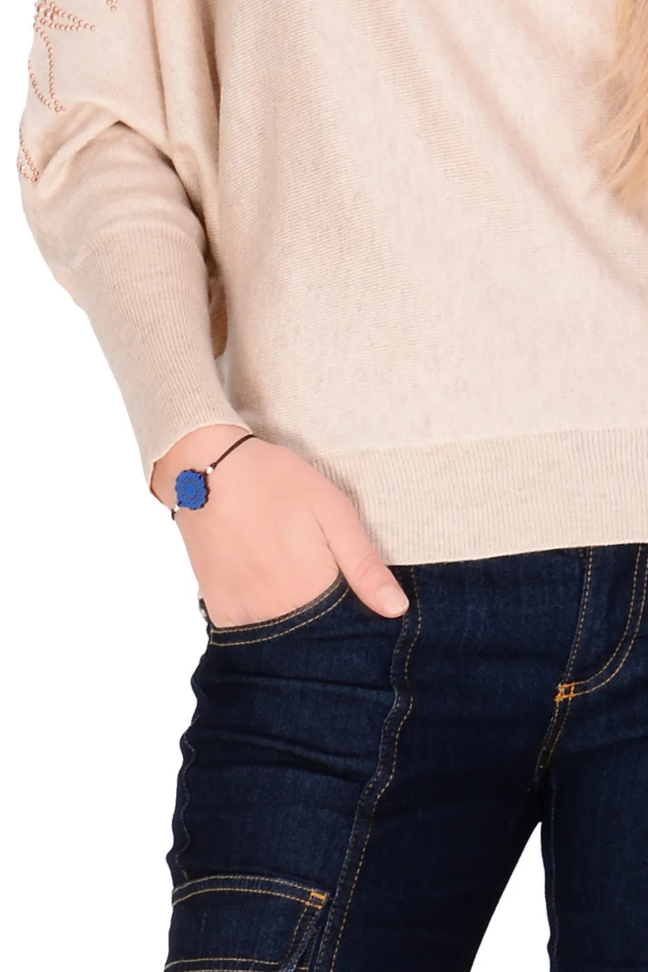 ENCAIXE Blue Wooden Bracelet