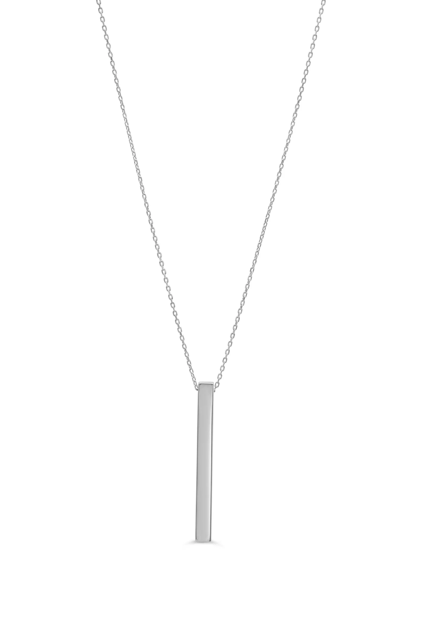 Erin Bar Necklace // 10k Solid White Gold