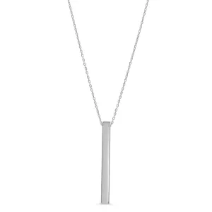 Erin Bar Necklace // 10k Solid White Gold