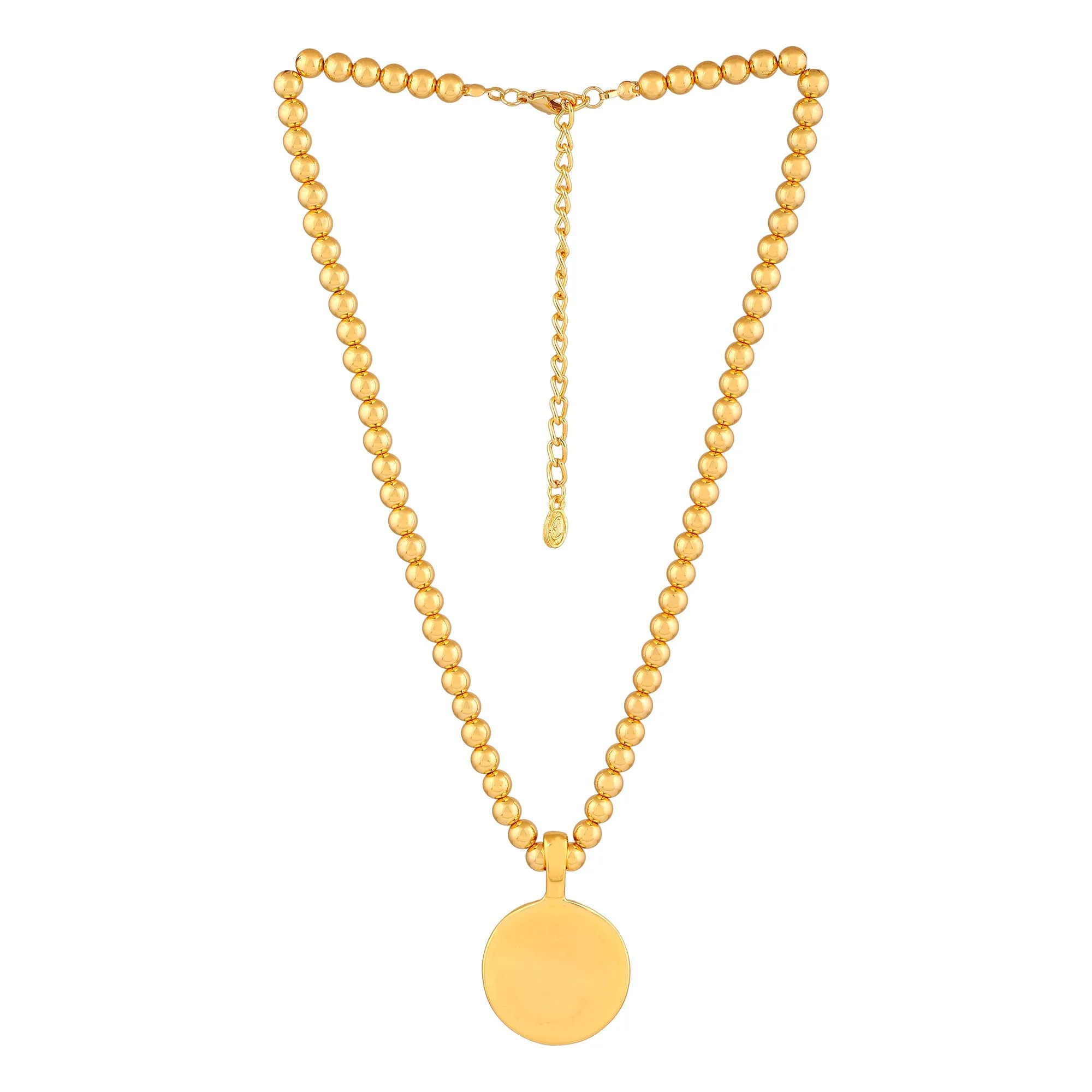 Estele Gold Plated Timeless Elegance Coin Designer Necklace for Women