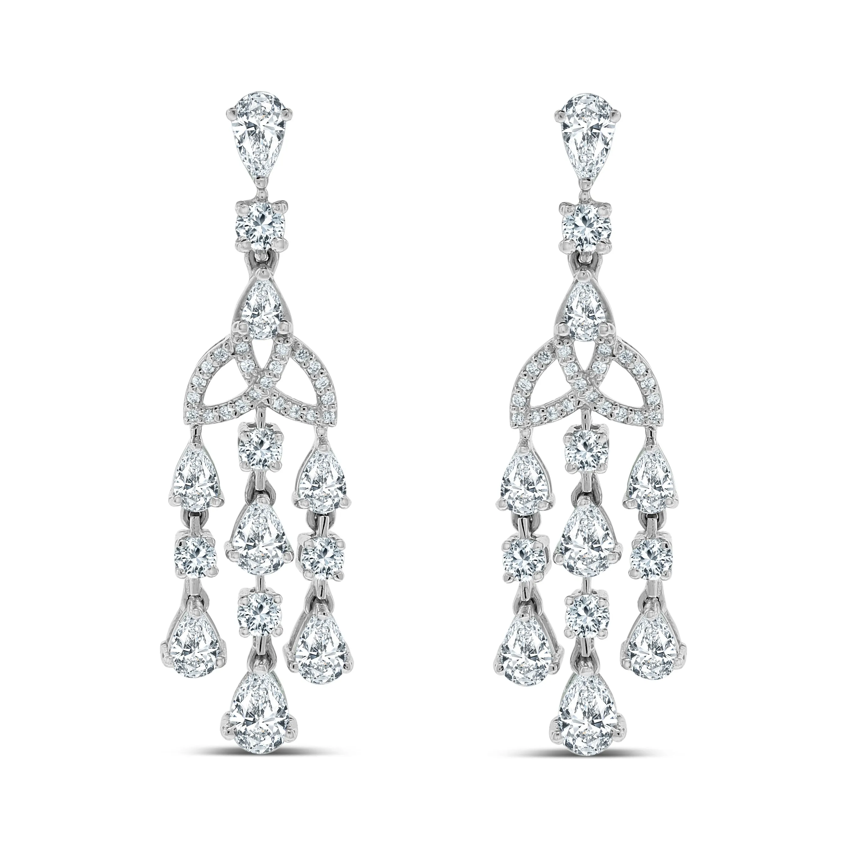 Eterna Diamond Earrings (4.21 ct Diamonds) in White Gold