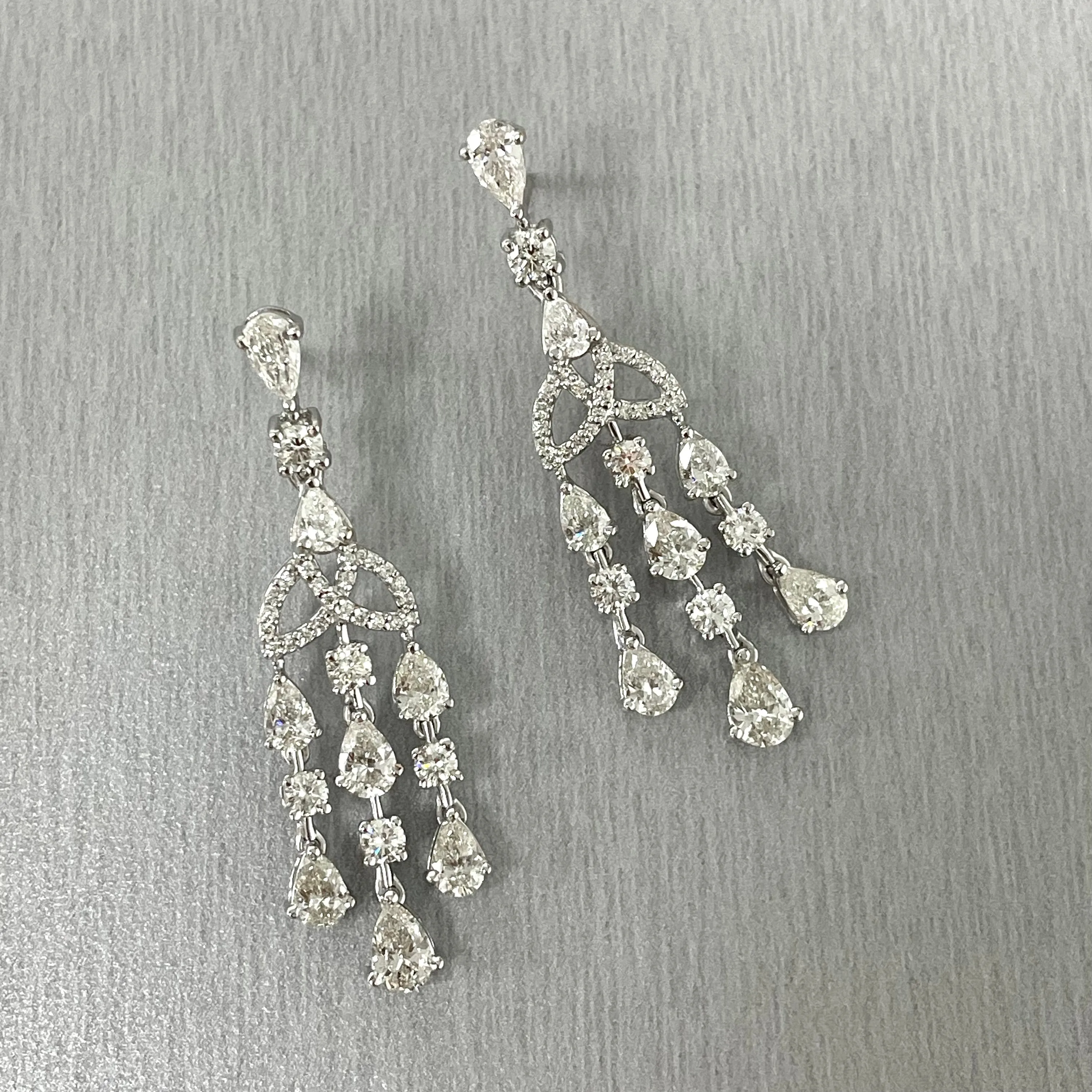 Eterna Diamond Earrings (4.21 ct Diamonds) in White Gold