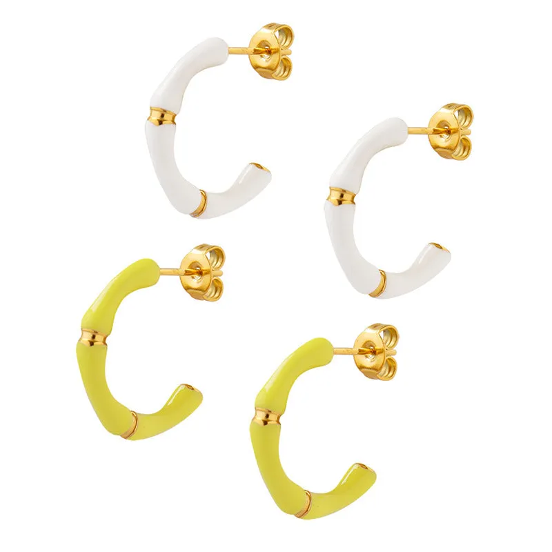 Festive Candy Shape Gold Earrings - Premium Quality European Style