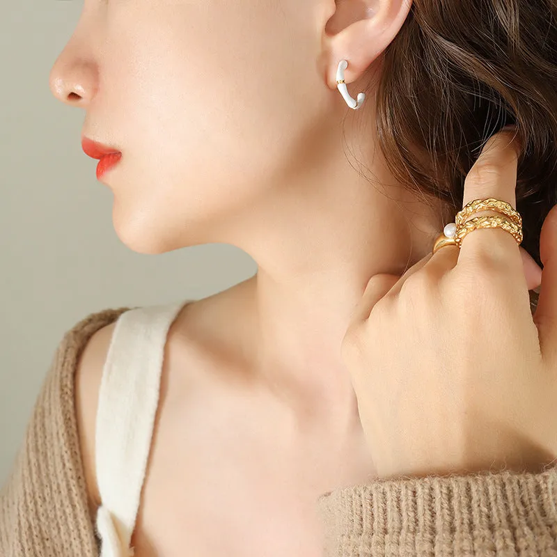 Festive Candy Shape Gold Earrings - Premium Quality European Style