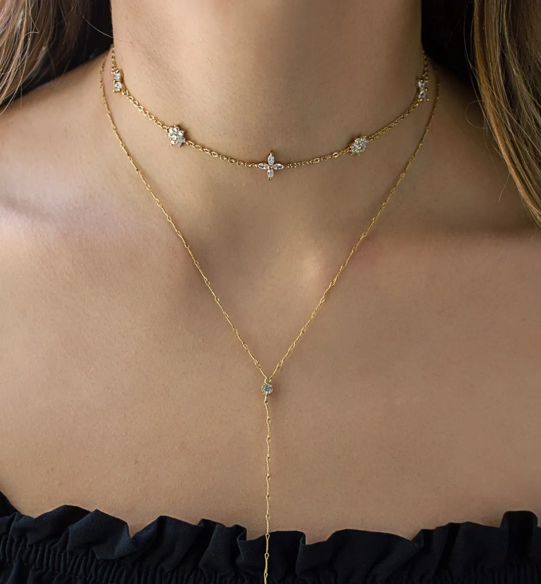 Fleur Pavé Crystal Choker