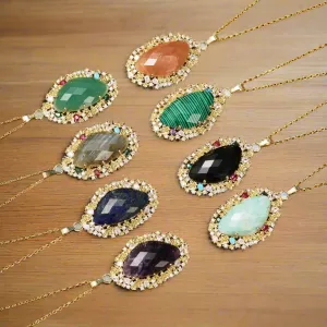 Gemstone  Rainbow Necklace